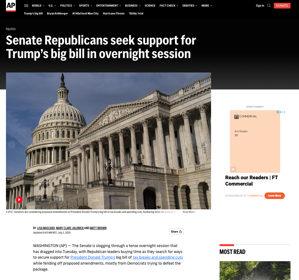 Associated Press - Guaranteed Placement