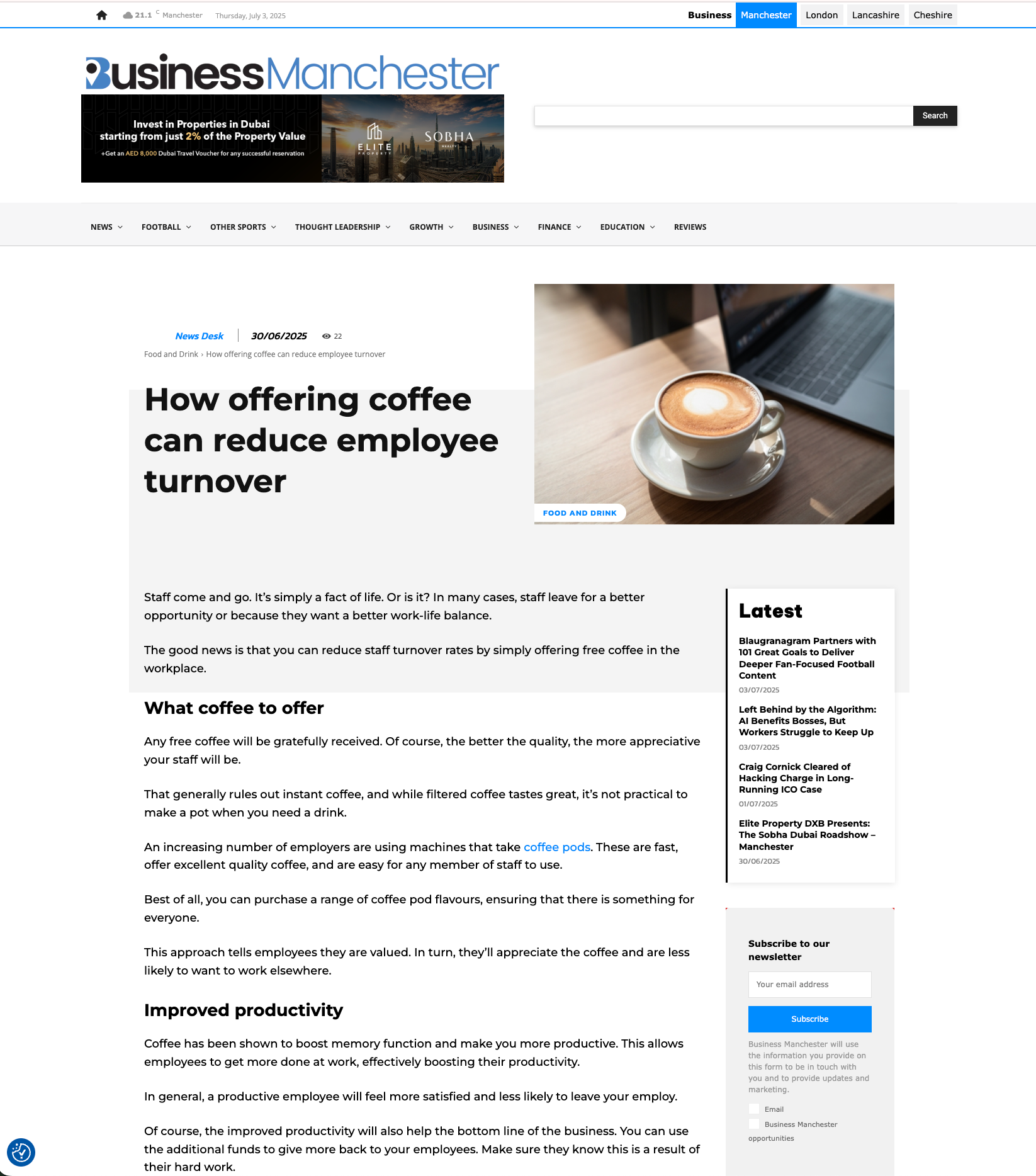 Business Manchester - Guaranteed Placement