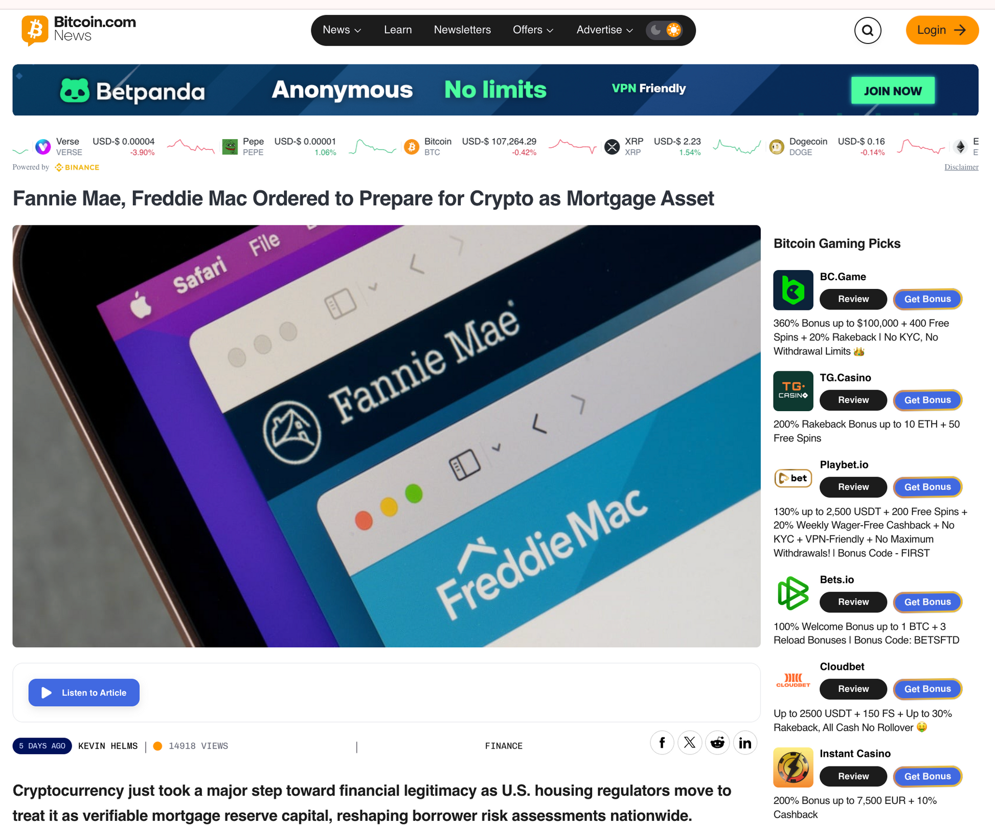Bitcoin.com - Guaranteed Placement