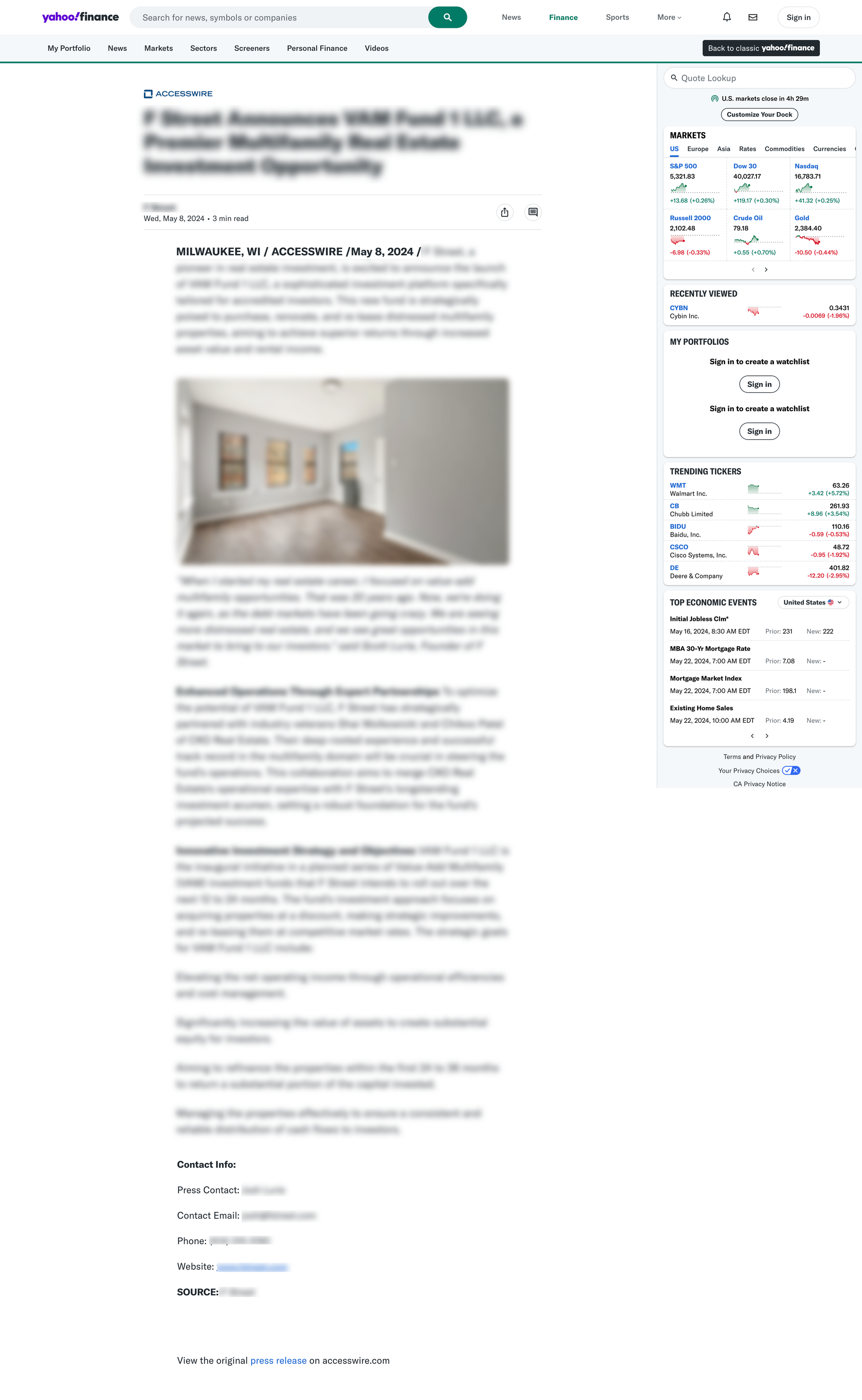 Yahoo! Finance News - Guaranteed Placement